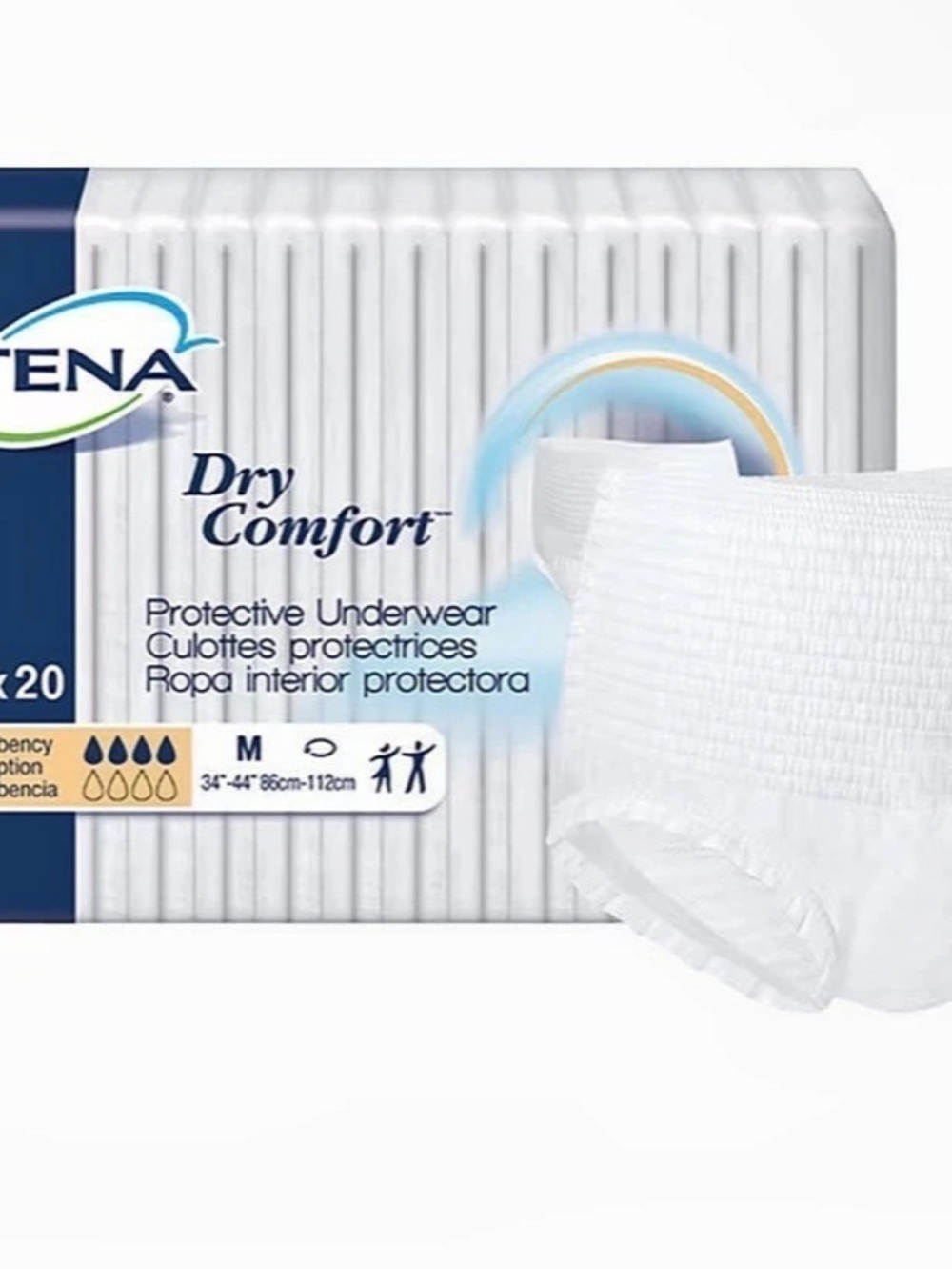 NWT TENA Dry Comfort Protective Underwear Medium 20 Pack